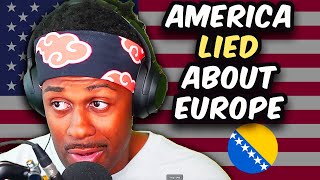 THIS IS JUST SAD... 6 LIES AMERICA TOLD ME ABOUT EUROPE! (AMERICAN REACTS)