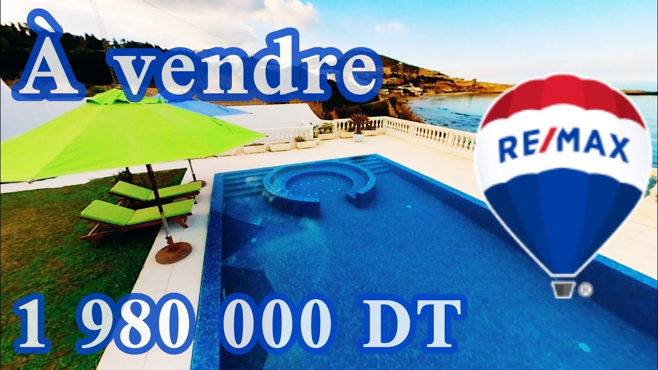 À vendre une villa avec jardin et piscine front mer à Aïn Mestir - Raf Raf - Bizerte - Tunisie