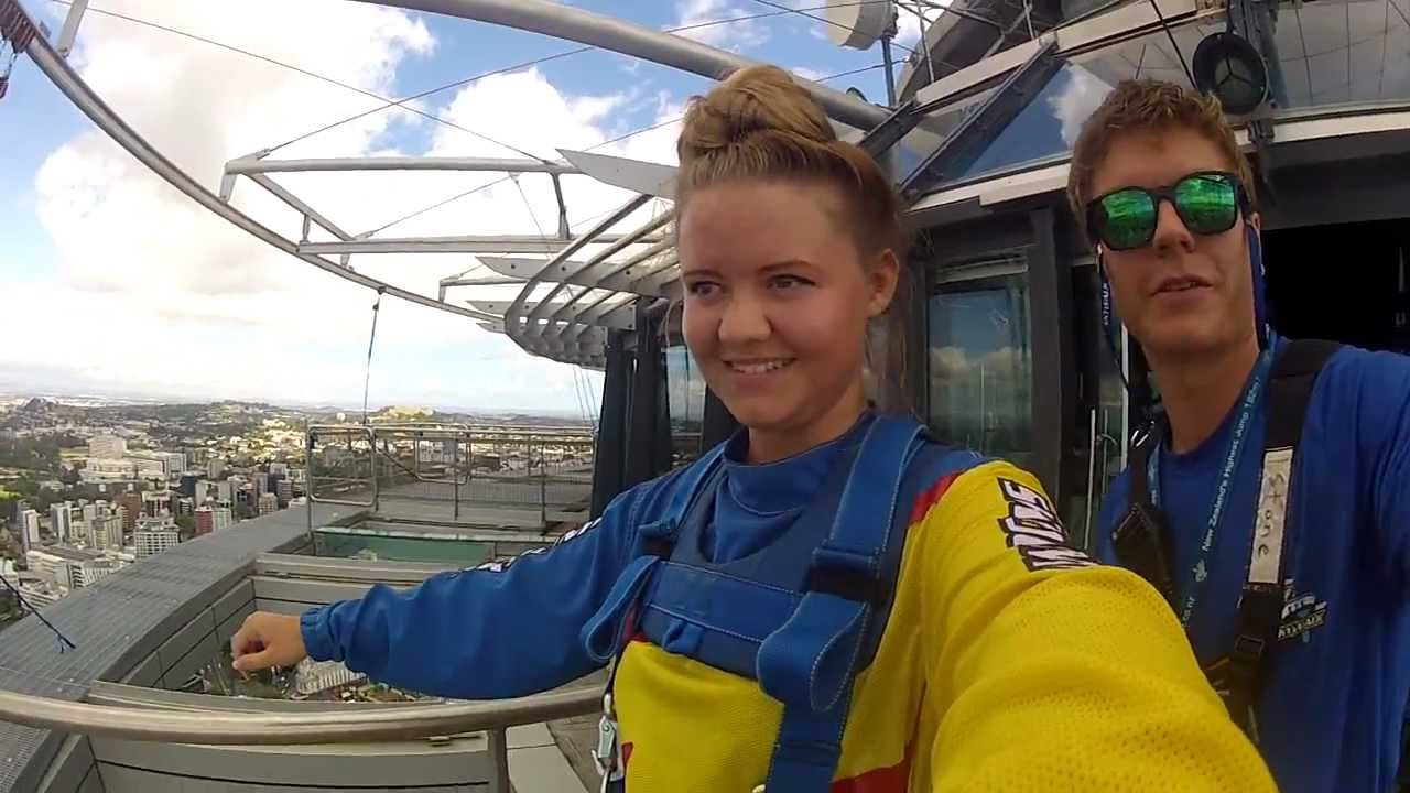 Auckland Sky Tower Emily Vale's  Sky Jump (March 3rd 2013)