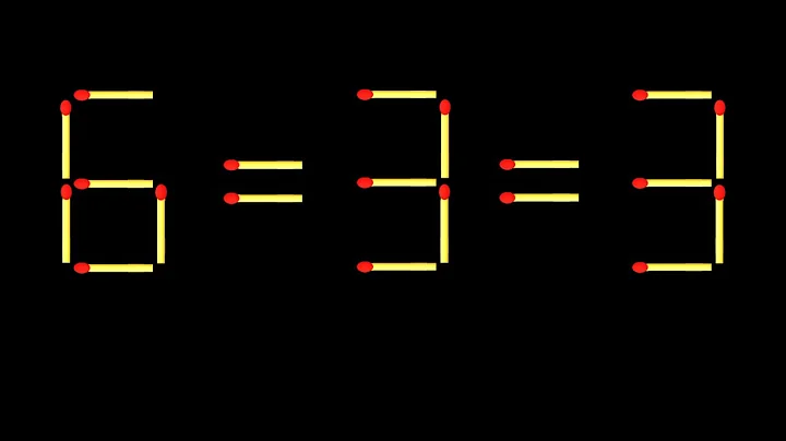 Move only 1 stick to make the equation correct. Matchstick puzzle 6=3=3
