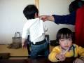 還暦祝いプレゼントと孫3人　Congratulation on 60th birthday!