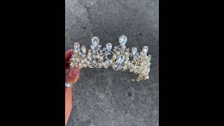 Gold crown bridal hair accessories crystal tiara headpiece headband party корона тиара диадема pearl