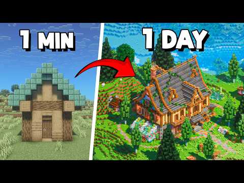 I Built a House in 1 Minute, 1 Hour, & 1 Day