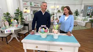 18 5 Egg Tree in Basket with Bow by Valerie on QVC