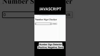 Determine If a number is Positive, Negative or Zero Using JavaScript #javascript #coder #coding
