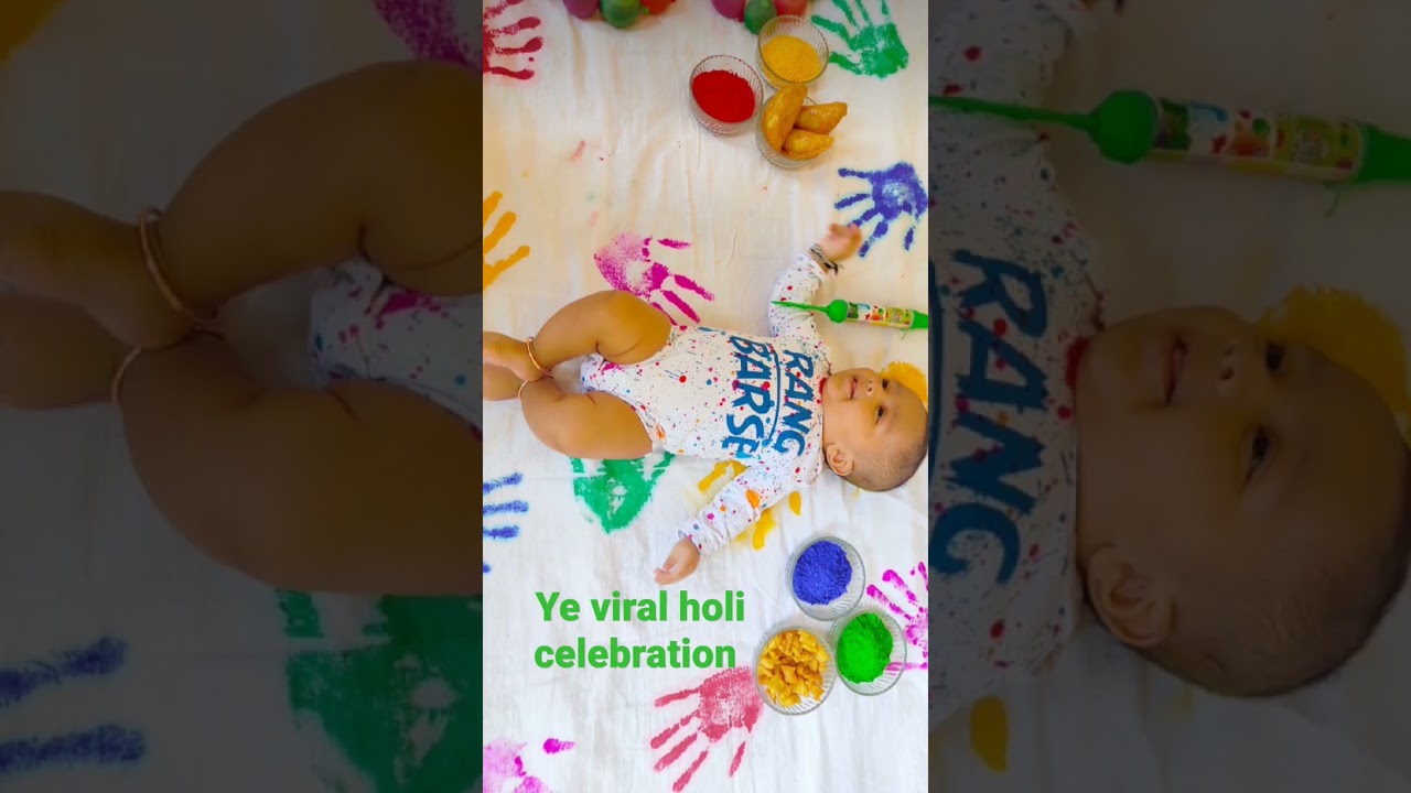 viral ho gya, Holi celebration photoshoot of new born baby