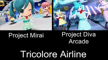 Project Mirai Tricolore Airline PV Comparison 3DS Arcade