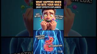 WHAT HAPPENS WHEN YOU BITE YOUR NAILS 😬 (Body Effects Explained) #fitness #health #shorts