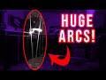 Huge Jacob’s Ladder with Resonant Microwave Oven Transformers!