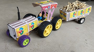 how to make tractor at home from matchbox Diy DJ Tractor Trolley - mini tractor toy @erideas1#1
