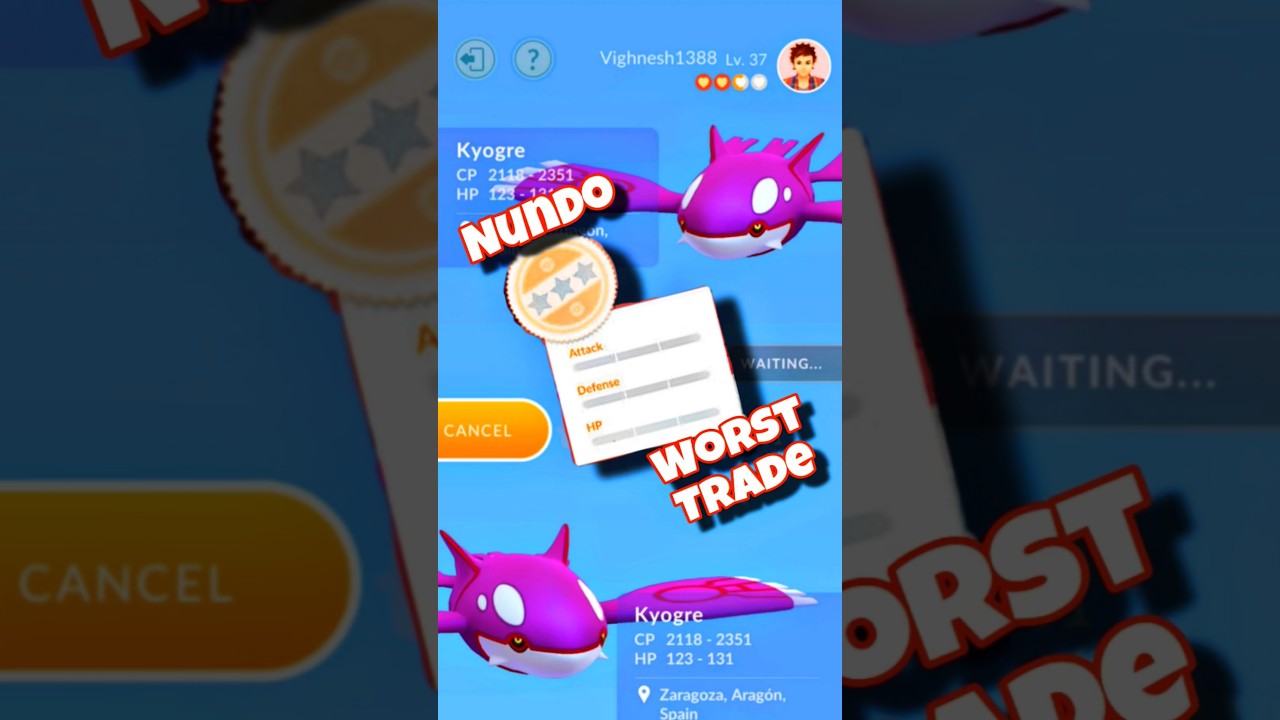 Worst Trade Ever! Nundo Shiny Kyogre? 