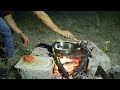 Noche en la fogata de la elotada y dia de PESCA Y CACERIA