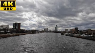 4K Walk in Massachusetts - Boston University Bridge to River Street Bridge