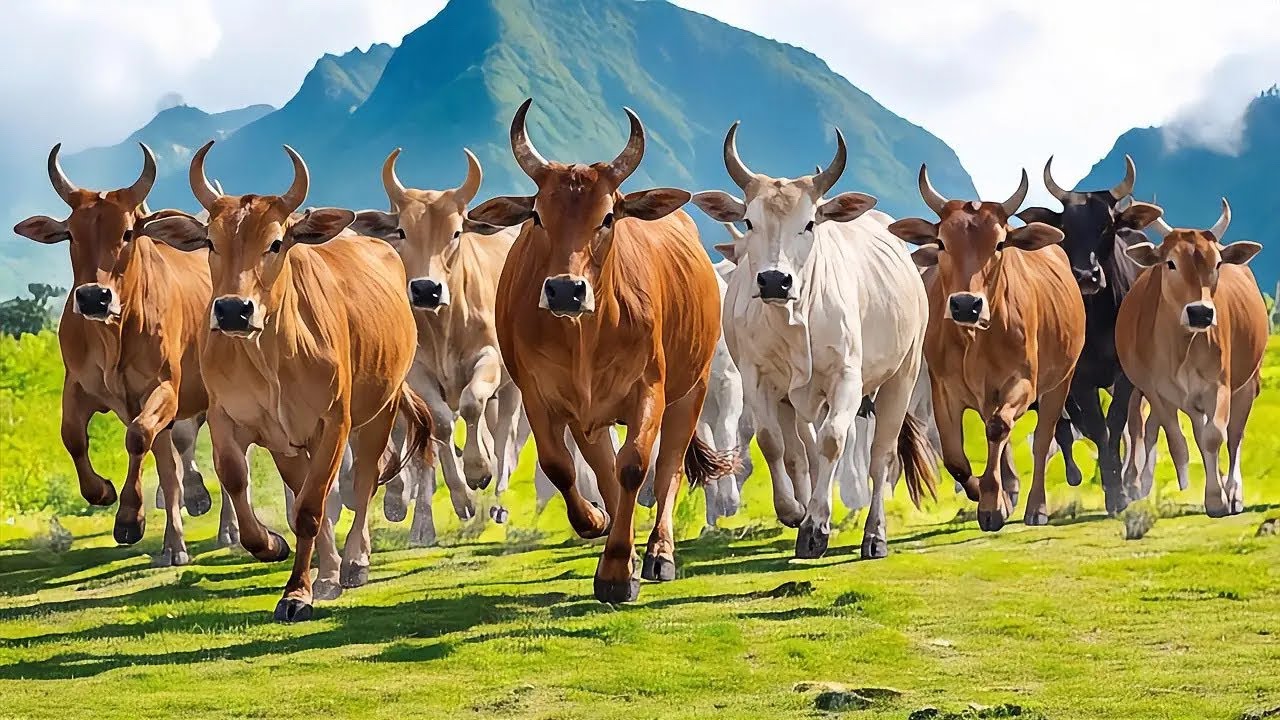 Default Cow Dozens of cute and tame cows moo to their friends - Walking Cows - Cows ...