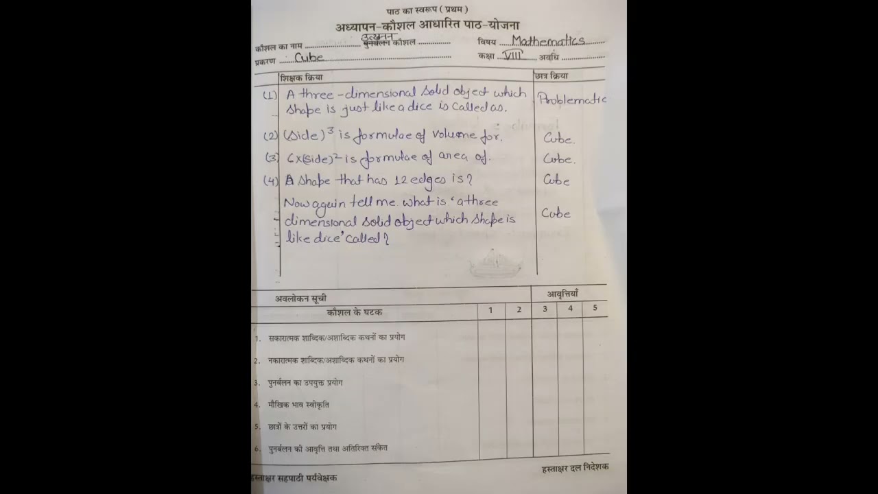 B.Ed Micro Teaching | Physics & Mathematics | Speed & Cube | 