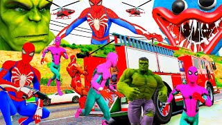 GTA V Spiderman Challenge Cars Epic New Monster Truck, Giải Cứu Siêu Nhân Người Nhện || tmphuong