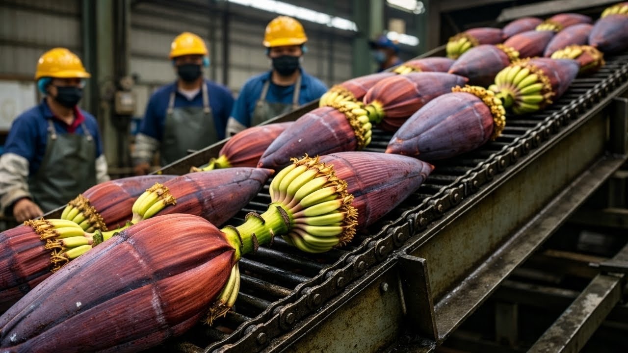 You Won’t Believe This Old-School Factory Turns Banana Blossom Into Tiny Pellets (Full Process)