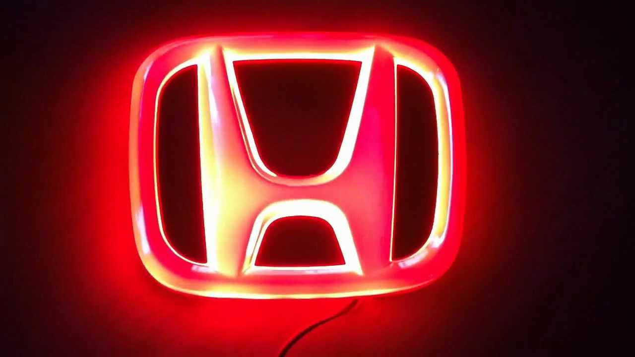 горящая эмблема LED Honda new (red)