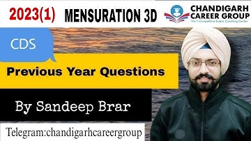 Mensuration 3D 2023(1) CDS mathematics previous year questions by Sandeep Brar