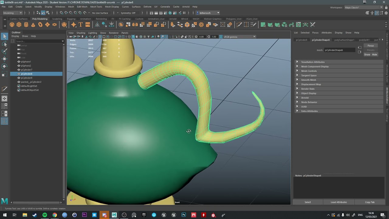 Student Help - Snake Bottle UV Unwrap
