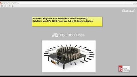 Kingston Monolithic Pen drive 8 GB, recovered by using PC 3000 Flash with Spider adapter