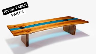 Creating a coffee table for my lounge, using live edge Sycamore boards, with an epoxy resin river fill in the middle and some LED ...