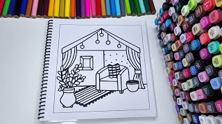 Cozy Coloring ASMR | Cozy Room & Plants | Satisfying Relaxing 🌿✨ screenshot 1