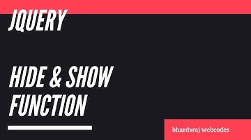 How to use jquery hide and show function.