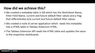 Change Default Filters using Tableau Extension API #datadev #hacktc17