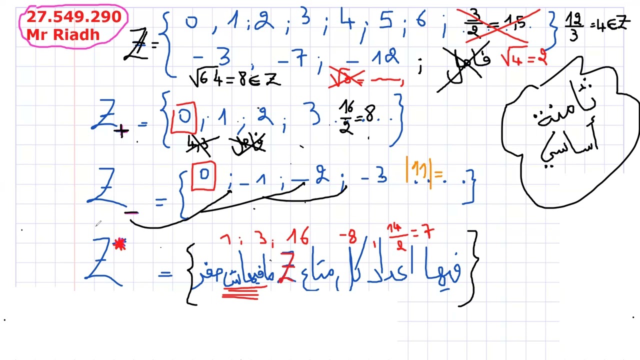 الأعداد الصحيحة النسبية ثامنة أساسي 27.549.290