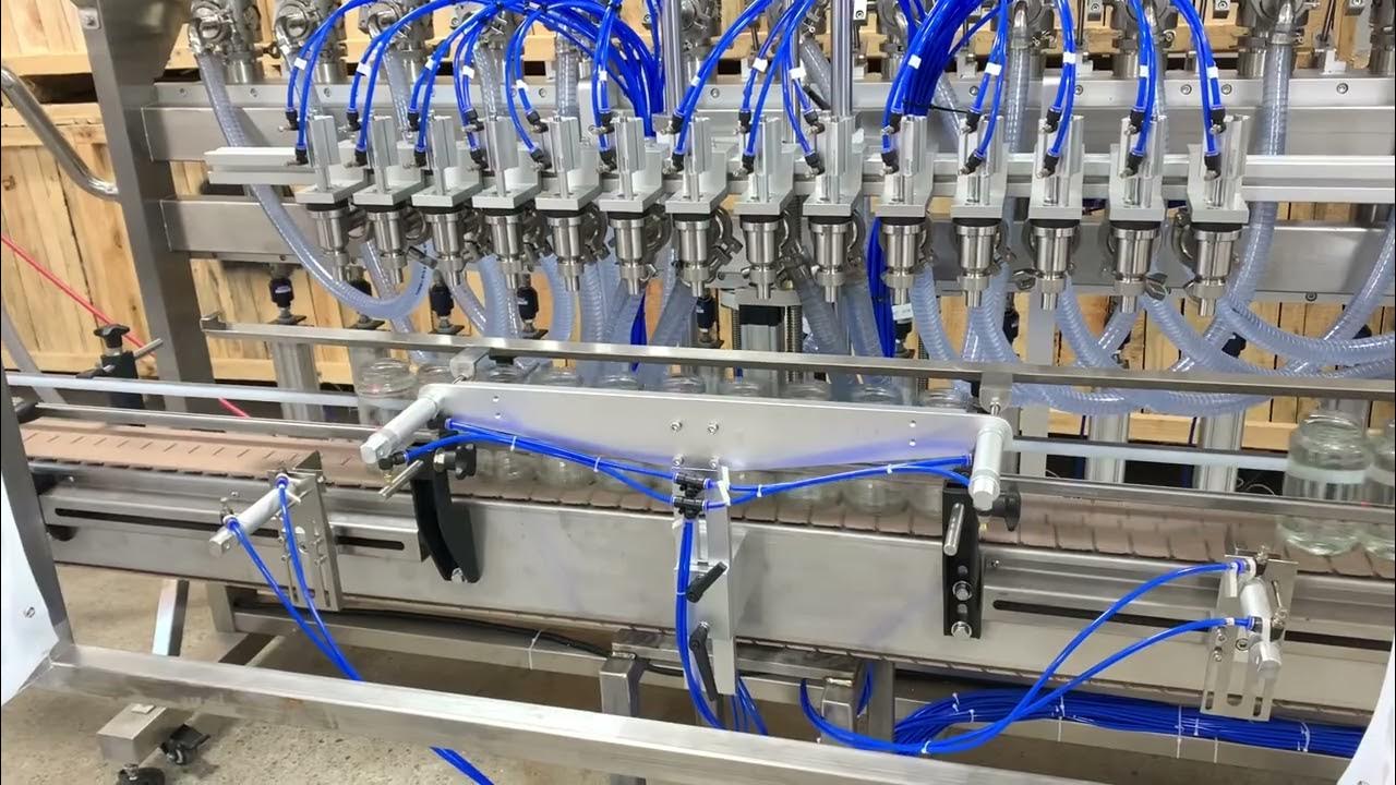 14 Head Piston Filling Machine for Sauces , Condiment Sauce Bottle