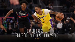 D'Angelo Russell scores season-high 35 points in 133-107 win vs Pistons