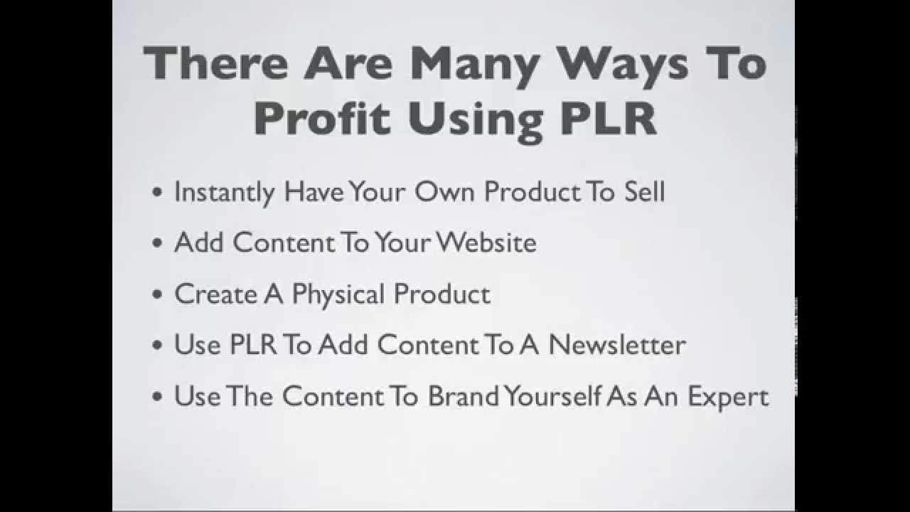 Make Money With PLR Part 1 - Introduction - YouTube