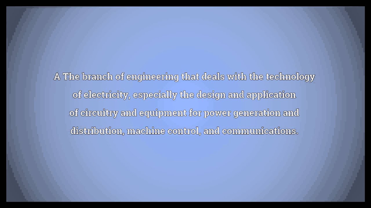 Electrical Engineering Meaning YouTube Electrical Engineering Meaning YouTube