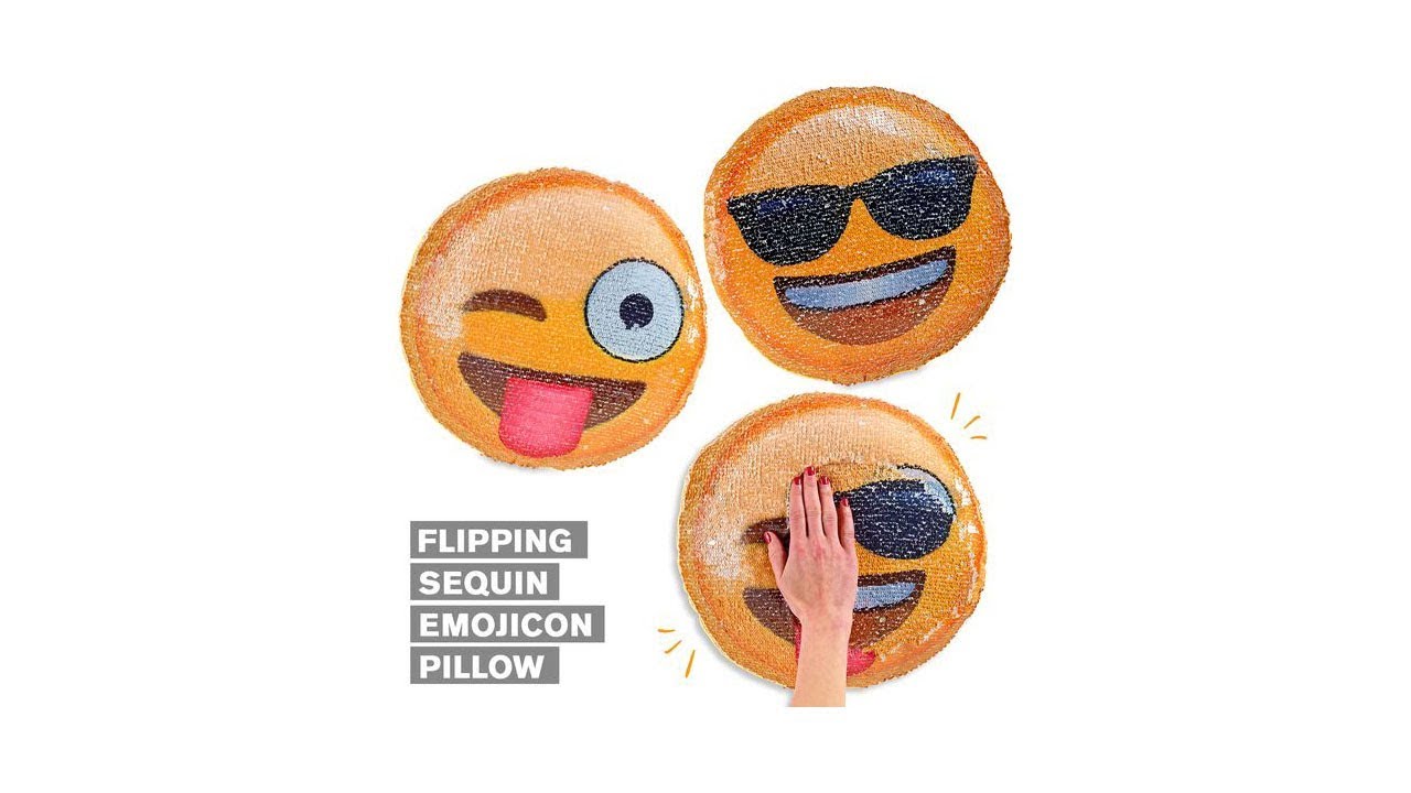 Emoji Sequins Pillow Cover