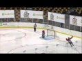 9 year old hockey player makes an incredible shot