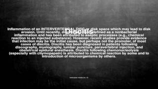 Medical Vocabulary What Does Discitis Mean