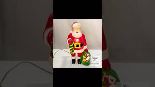Vintage Christmas Blow Mold Santa With Bag of Toys Raylite ca 1950s 2
