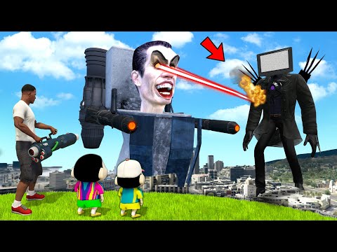 SKIBIDI TOILET vs Franklin, Shinchan, Minchan, Chop in GTA-5