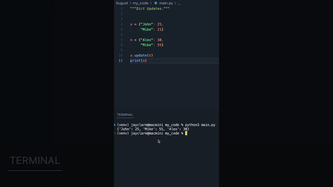 Python 3 | Updating Dictionaries With Ease! #coding #programming #python