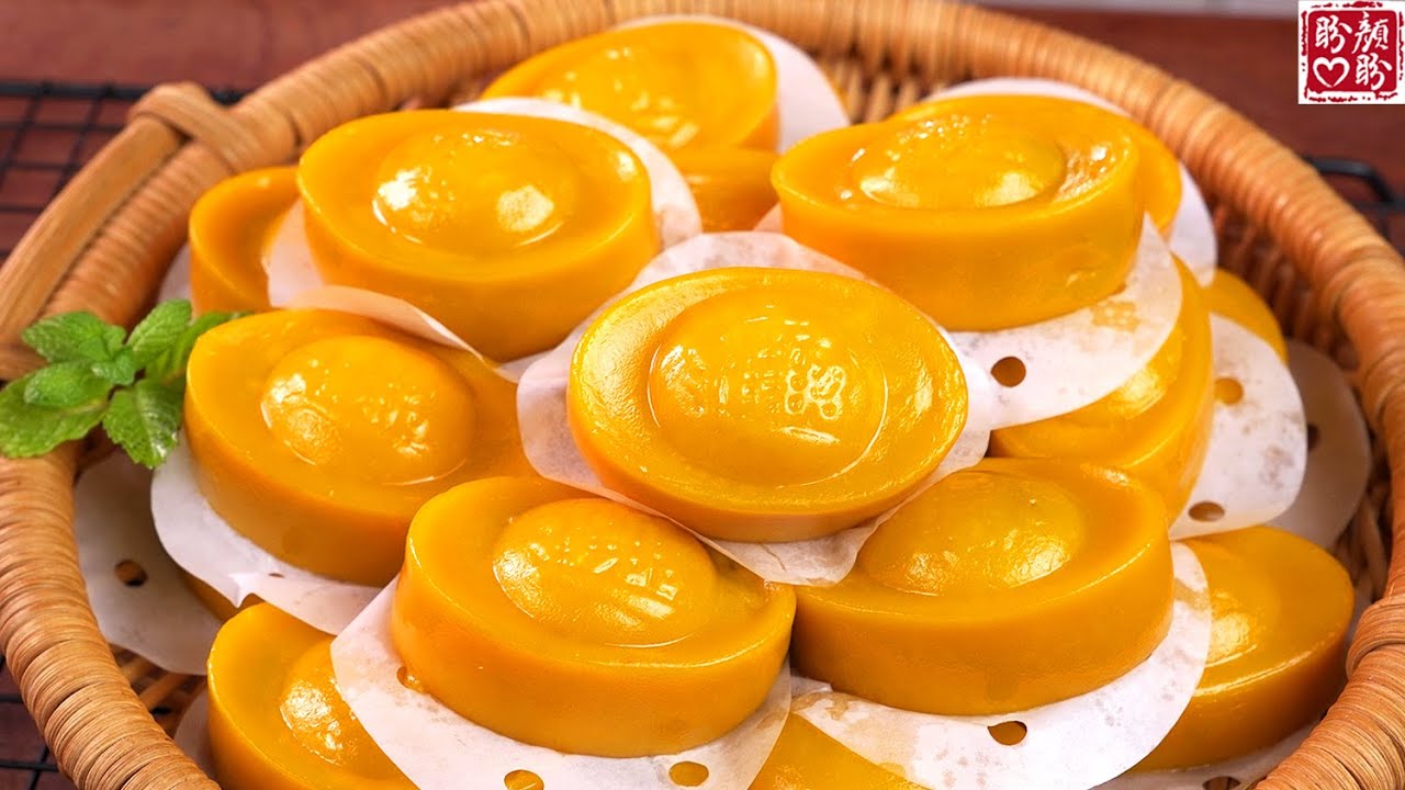 超简单！豆沙南瓜金元宝年糕的做法 ，外皮软糯，内馅绵密，新年吃它福气满满超解馋！Bean Paste Pumpkin Gold Ingot Rice Cake。