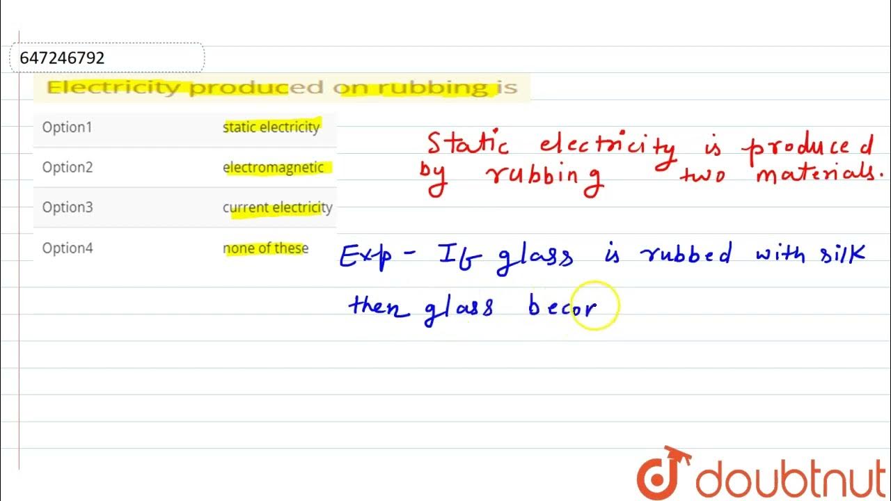 Electricity produced on rubbing is CLASS 8 SOME NATURAL PHENOMENA