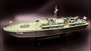 JOHN F KENNEDY PT 109 1/64 SCALE MODEL SHIP KIT BUILD HOW TO PAINT FIGURES WEATHER FADE RIG AMT