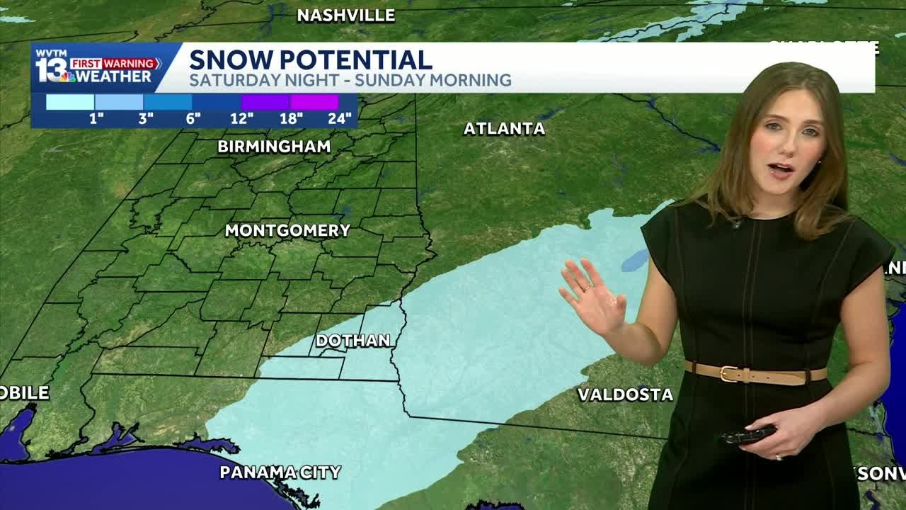 Bitterly cold weather is gripping Alabama, with a few snow flurries possible in South Alabama