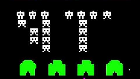 Space Invaders by Acornsoft on a BBC Micro Emulator