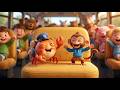 El Viaje en Autobús del Pequeño Cangrejo por la Costa 🦀🚌 Canciones Infantiles y Rimas para Niños y
