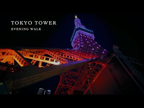 Sunset walk to Tokyo Tower from Hamamatsucho in japan [4K]