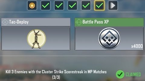 Call Of Duty Mobile Kill 3 Enemies with the Cluster Strike Scorestreak in MP Matches Task Complete