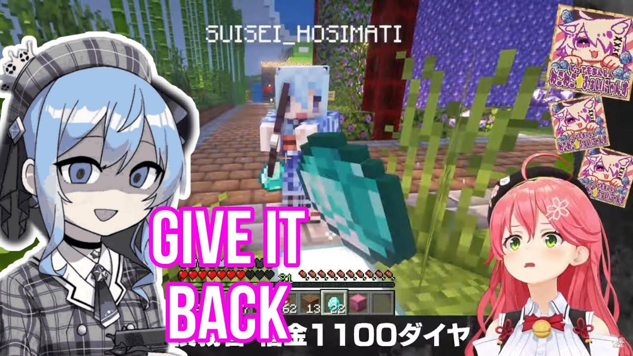 Sakua Miko Borrowed Diamonds From The Worst Person Possible | Minecraft [Hololive/Sub]