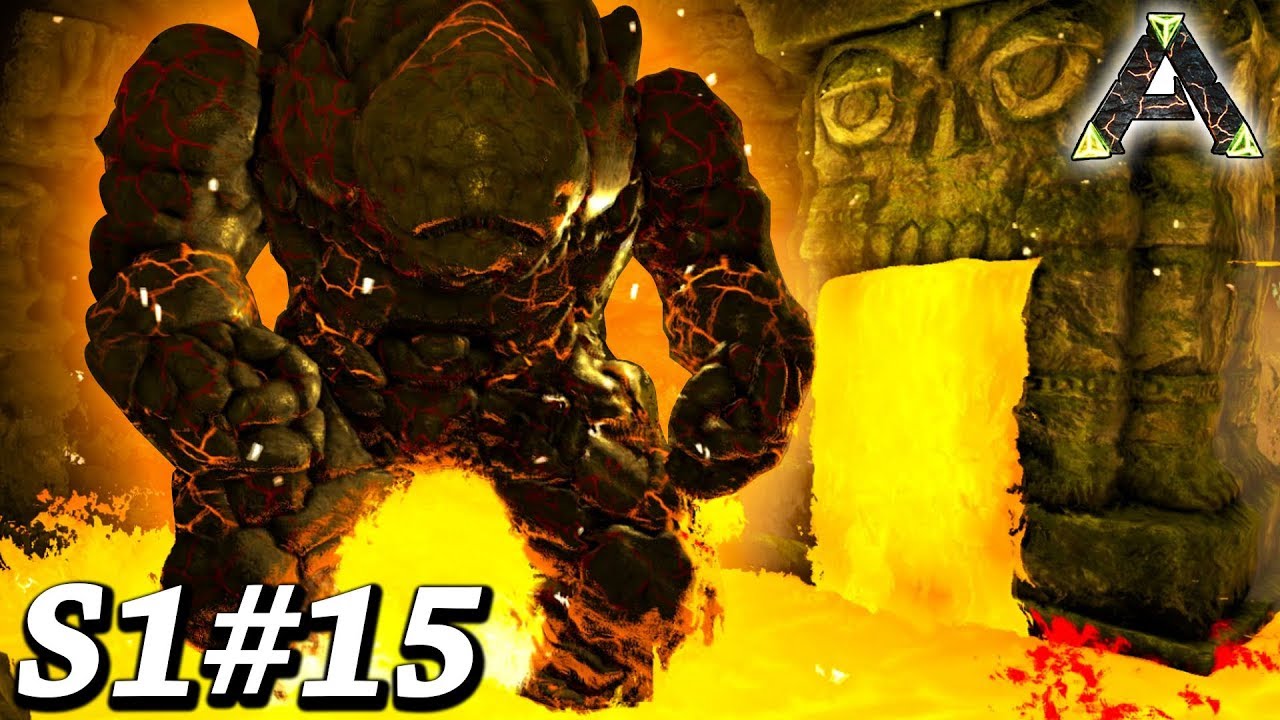 Ark Lava Golem Boss Fight In The Jungle Dungeon Ark Survival Evolved Ragnarok Dlc Gameplay Ep15 Youtube